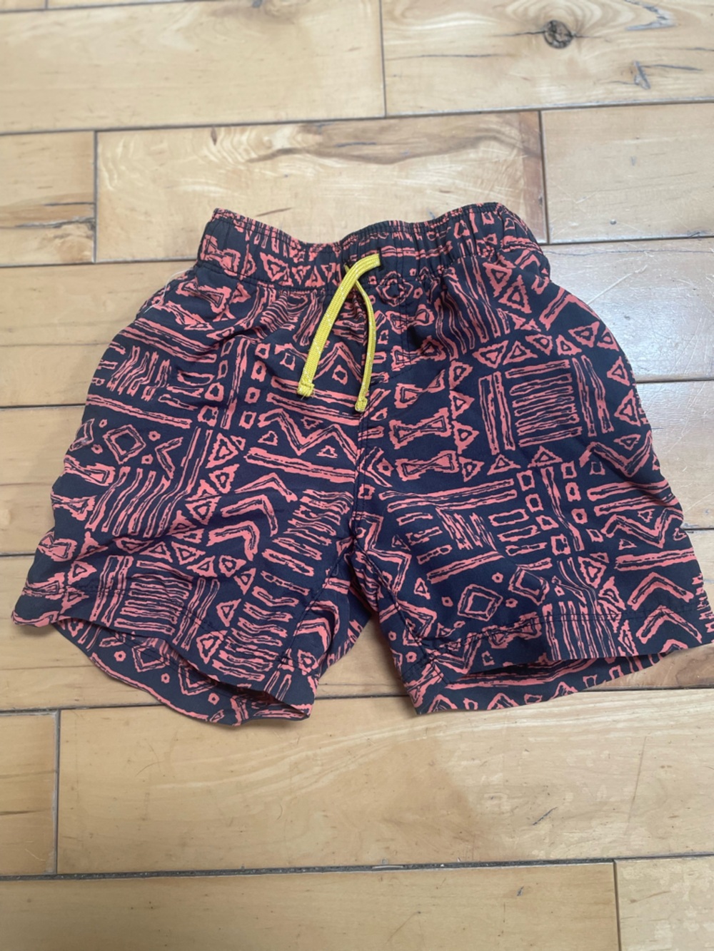 L.L. Bean Navy Blue and Coral Patterned Kids Shorts